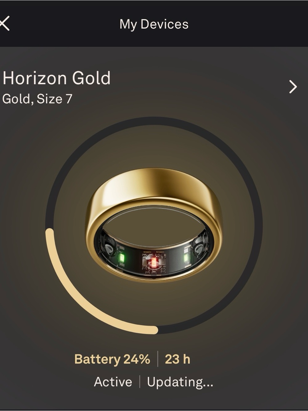 Gold Oura Ring Horizon Gen 3 sz 7 - Picture 5 of 5